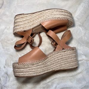 Antonio Melani Camel Platform Sandals Sz 9